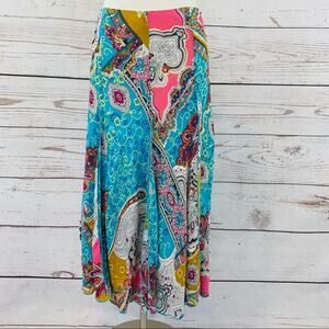 Transitions multicolored flowing skirt aline